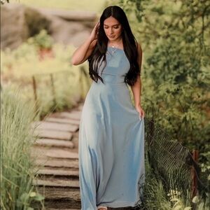 Baby blue bridesmaid / prom dress